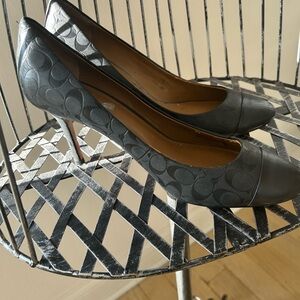 Coach Elegant dark gray Patterned Women's Heels